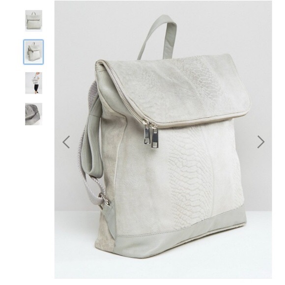 ASOS Leather Embossed Backpack - Picture 3 of 5